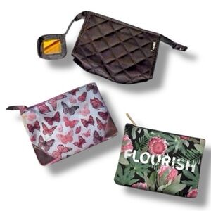 BUNDLE DEAL: 3-Piece Stylish Cosmetic Bag Set (NWOT/EUC)
